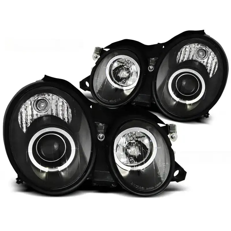 Frontlykter Mercedes W208 Clk 03.97-04.02 Angel Eyes Black