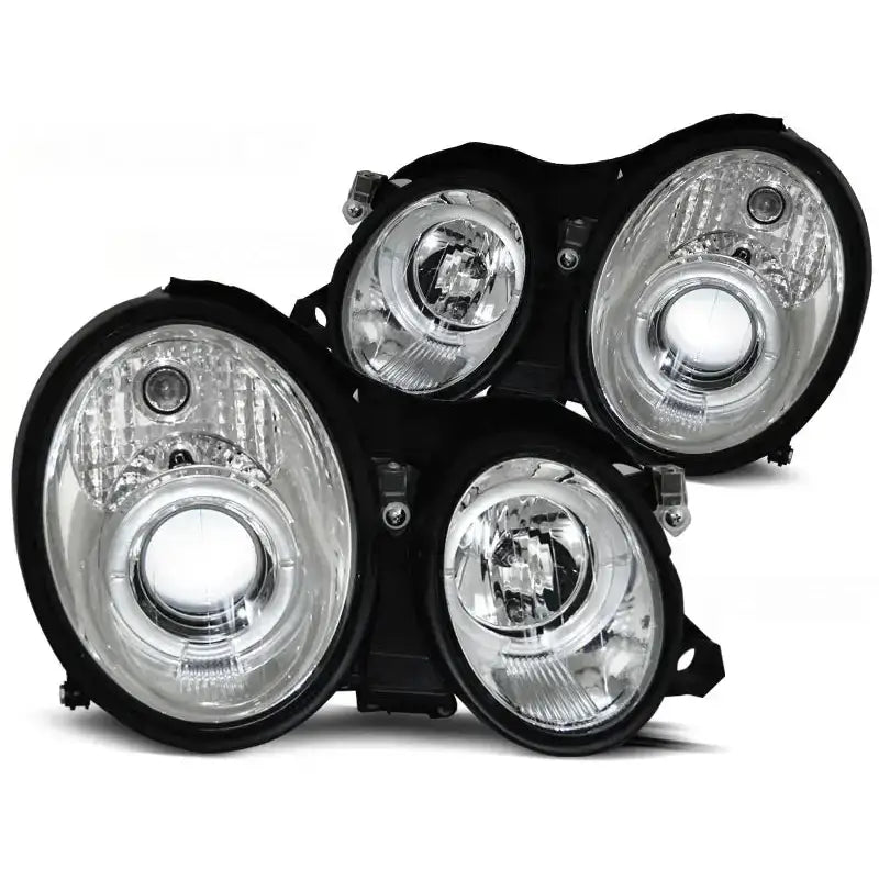 Frontlykter Mercedes W208 Clk 03.97-04.02 Angel Eyes Chrome