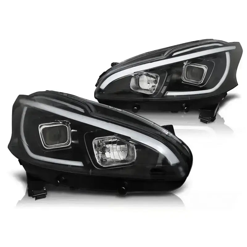 Frontlykter Peugeot 208 4.12-06.15 Tube Light Black