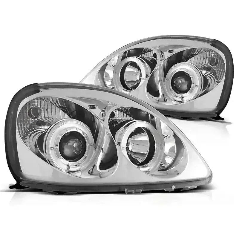 Frontlykter Toyota Yaris 04.99-09.03 Angel Eyes Chrome