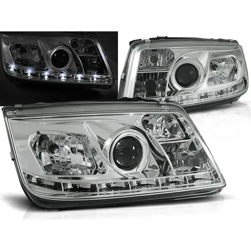 Frontlykter Vw Bora 09.98-05.05 Daylight Chrome Led