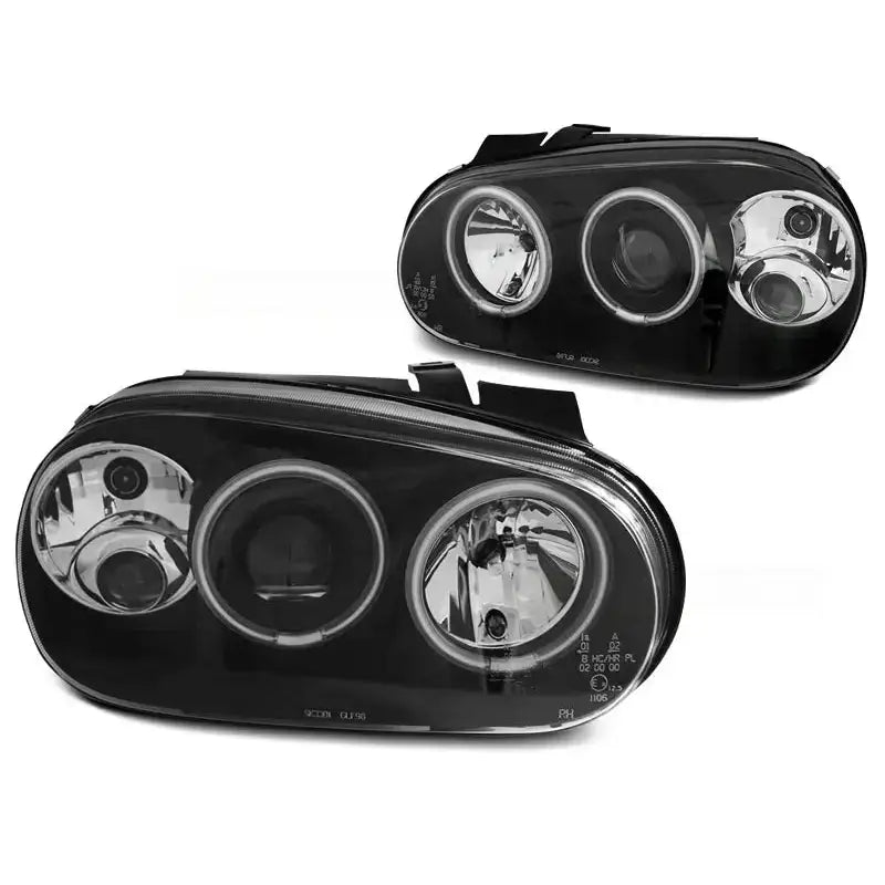 Frontlykter Vw Golf 4 09.97-09.03 Angel Eyes Ccfl Black