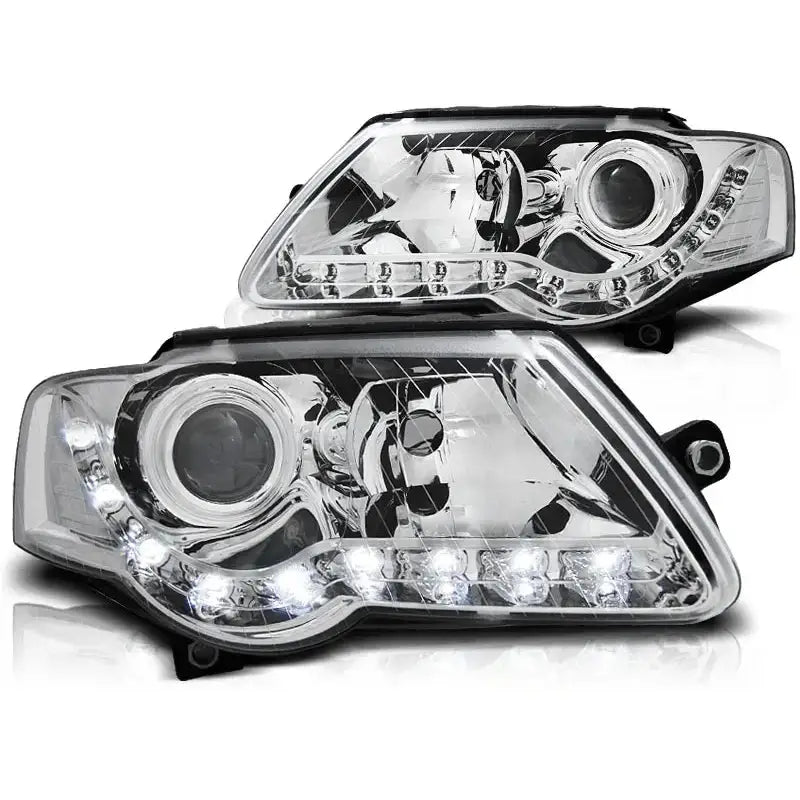 Frontlykter Vw Passat B6 3c 03.05-10 Daylight Chrome