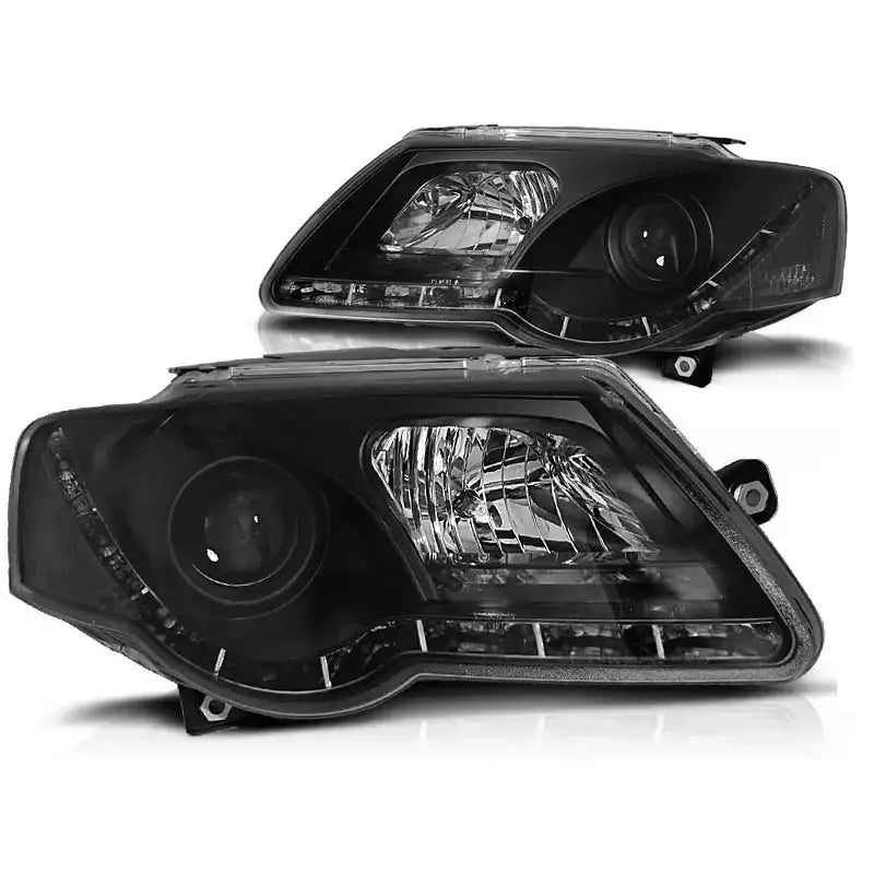 Frontlykter Vw Passat B6 3c 03.05-10 Tru Drl Black