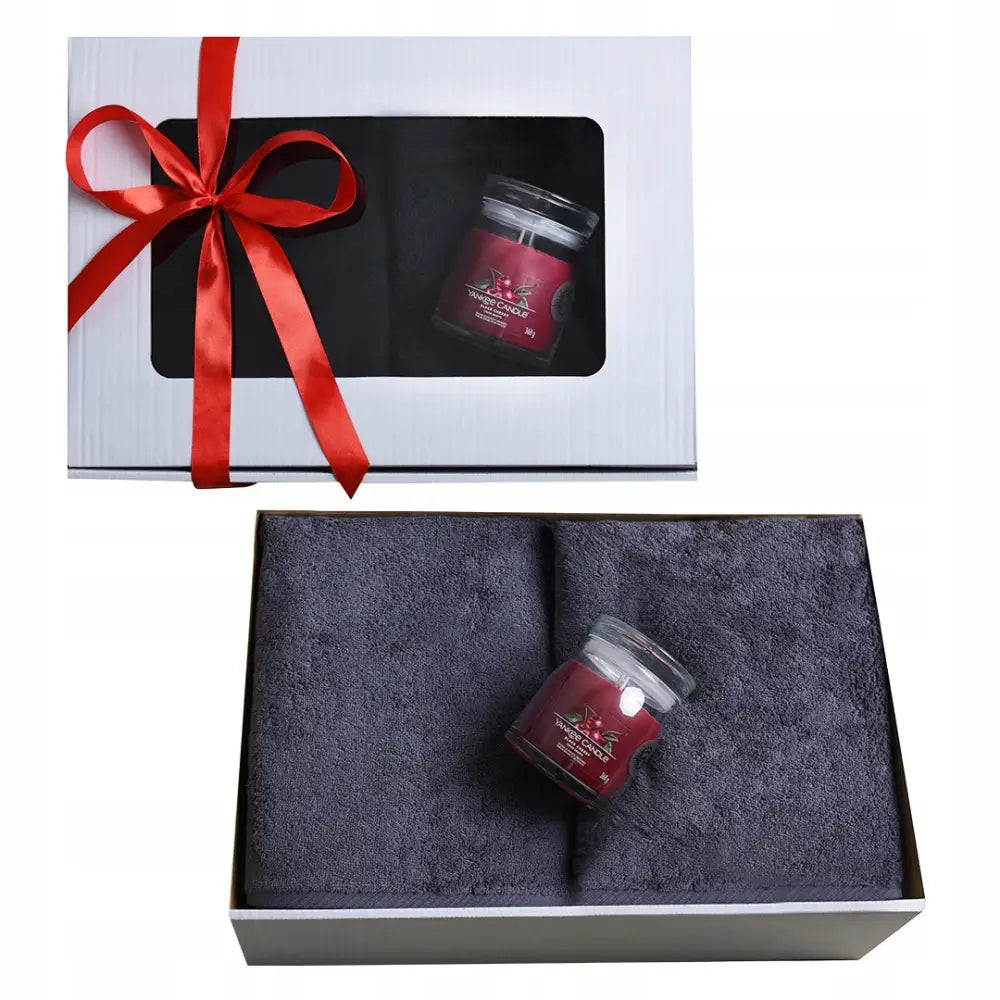Gave til Jul for Partner Pappa 2xbadehåndklær + Yankee Stearinlys