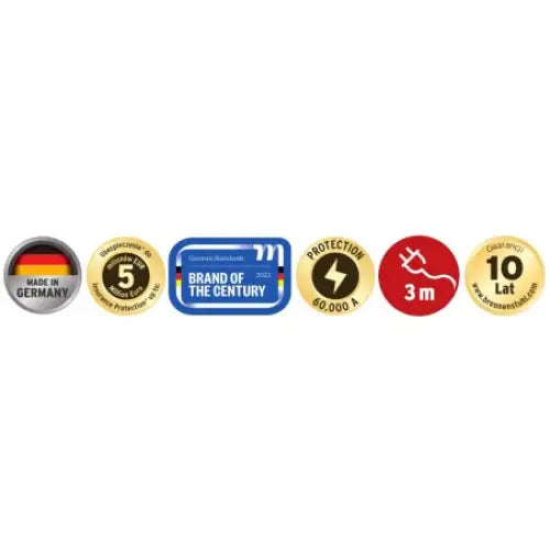 Grenuttak med Overspenningsvern Premium-protect-line 60000a 6-veis 3m
