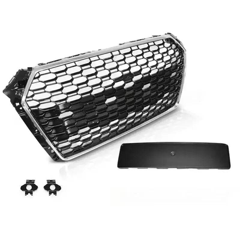 Grill Audi A4 B9 15-19 Rs4-style Chrome Black med Pdc