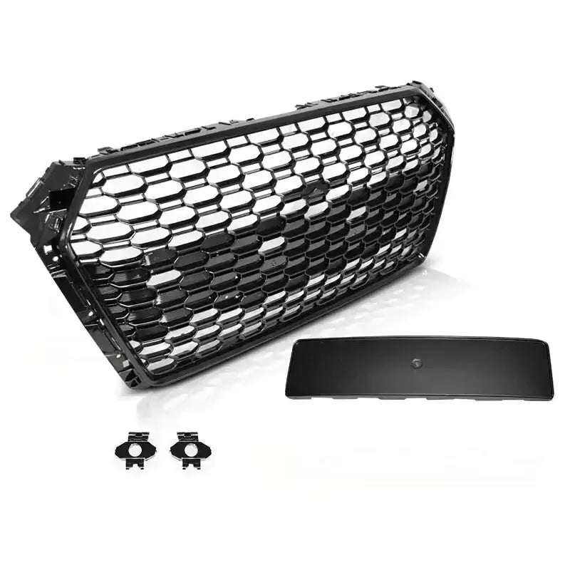 Grill Audi A4 B9 15-19 Rs4-style Glossy Black med Pdc
