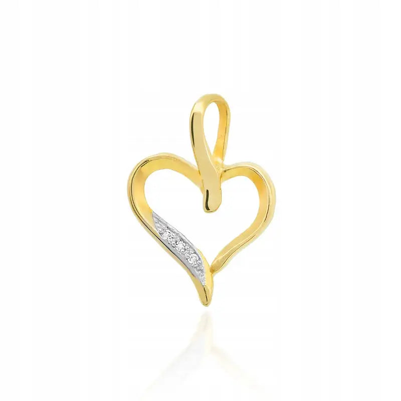 Charm Anheng S-6 - 585 Gull Diamanter 0,015 Ct Kjede