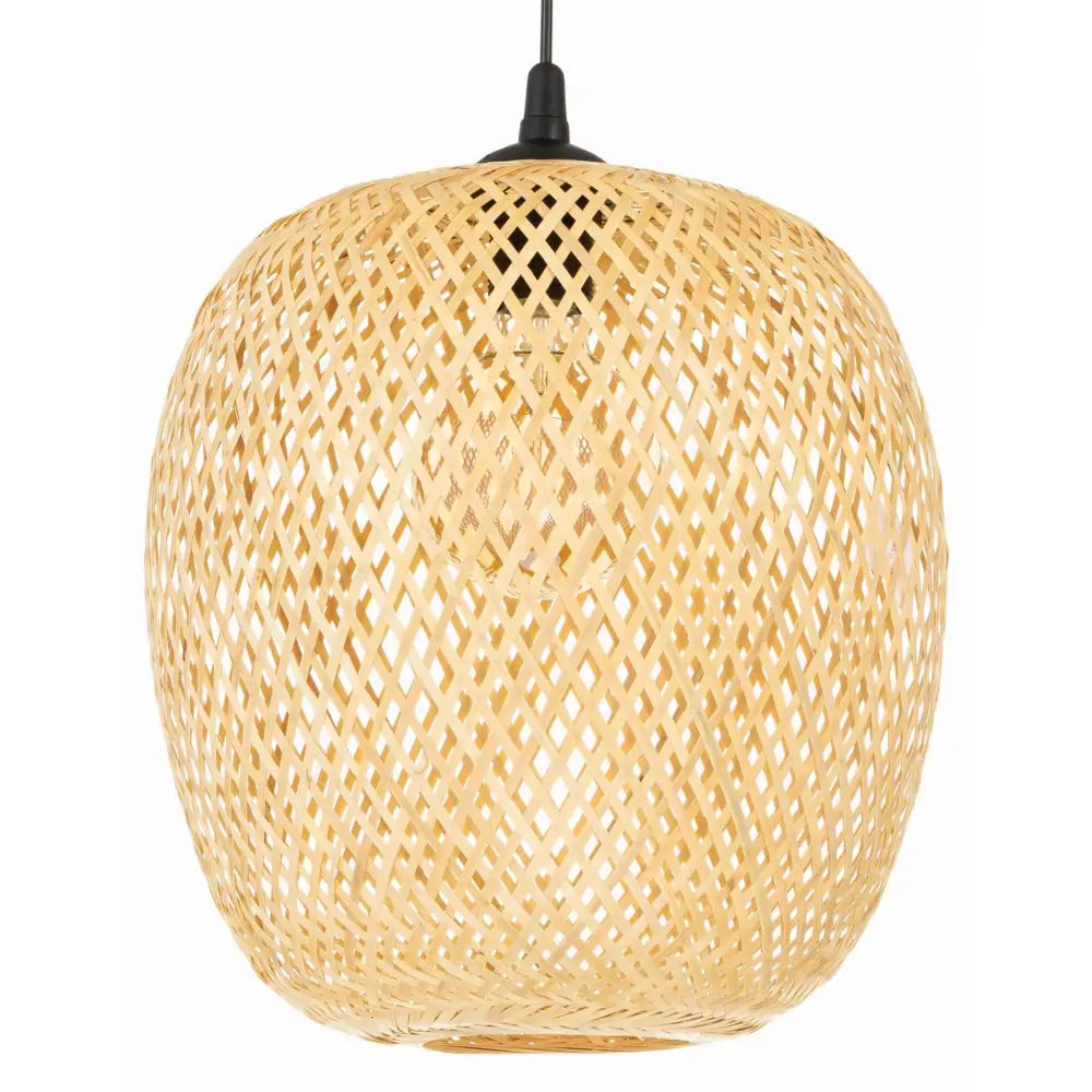 Hengende Lampe Svart Boho Bambus 30cm Th11 (lw Svart Th11)
