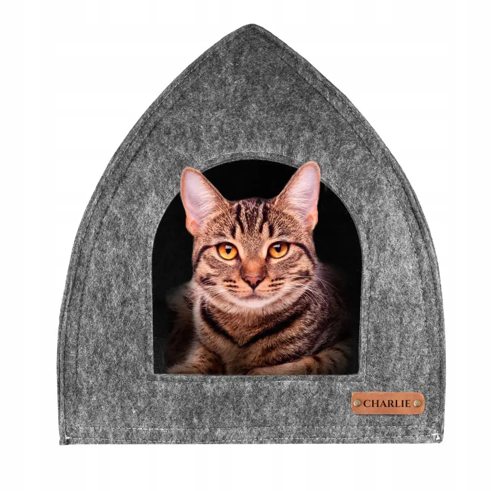 Hus for Katt Hund med Navn + Pute Kabin med Personalisering 40cm x 42cm