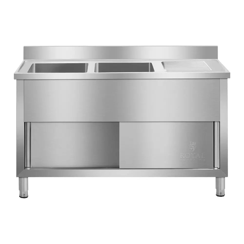 Industrisk Dobbel Vask med Stativ 140cm - Royal Catering
