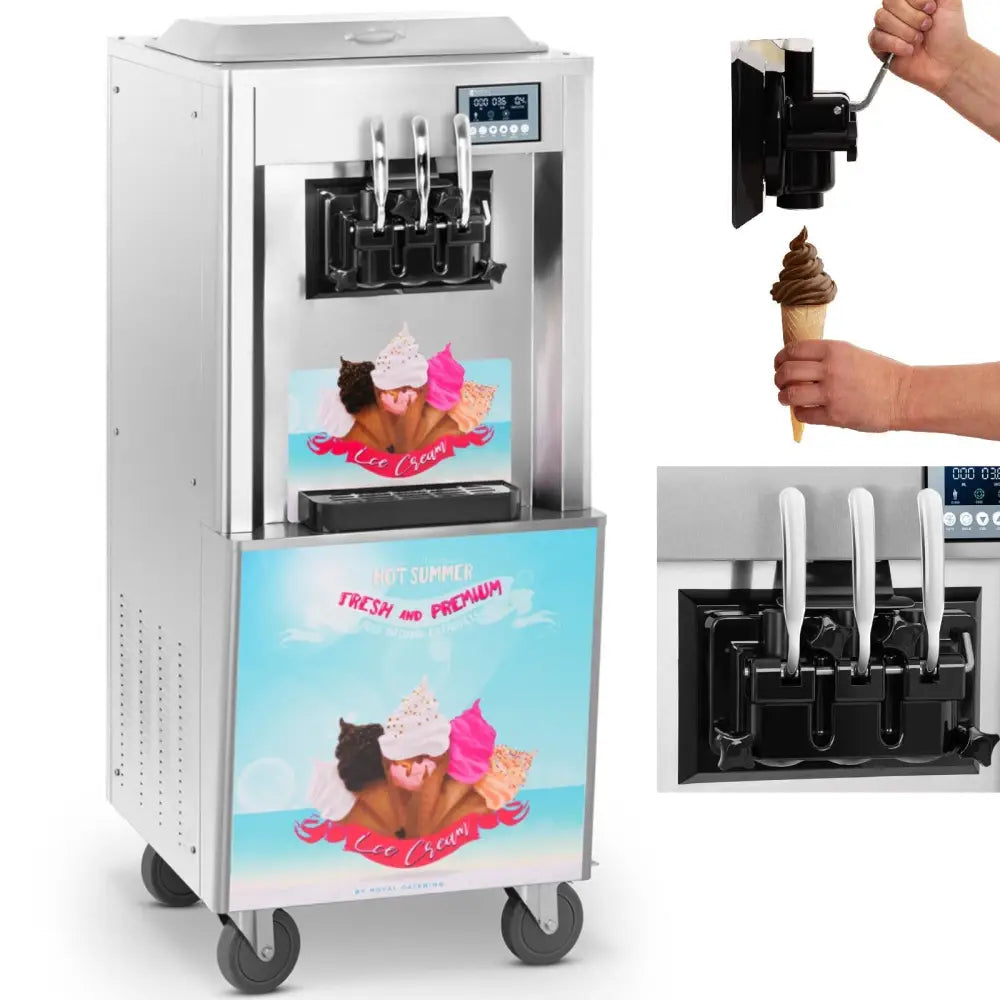 Iskremmaskin med Digitalt Panel 2 Smaker + Mix 230 v 2600 w 33 L/t.