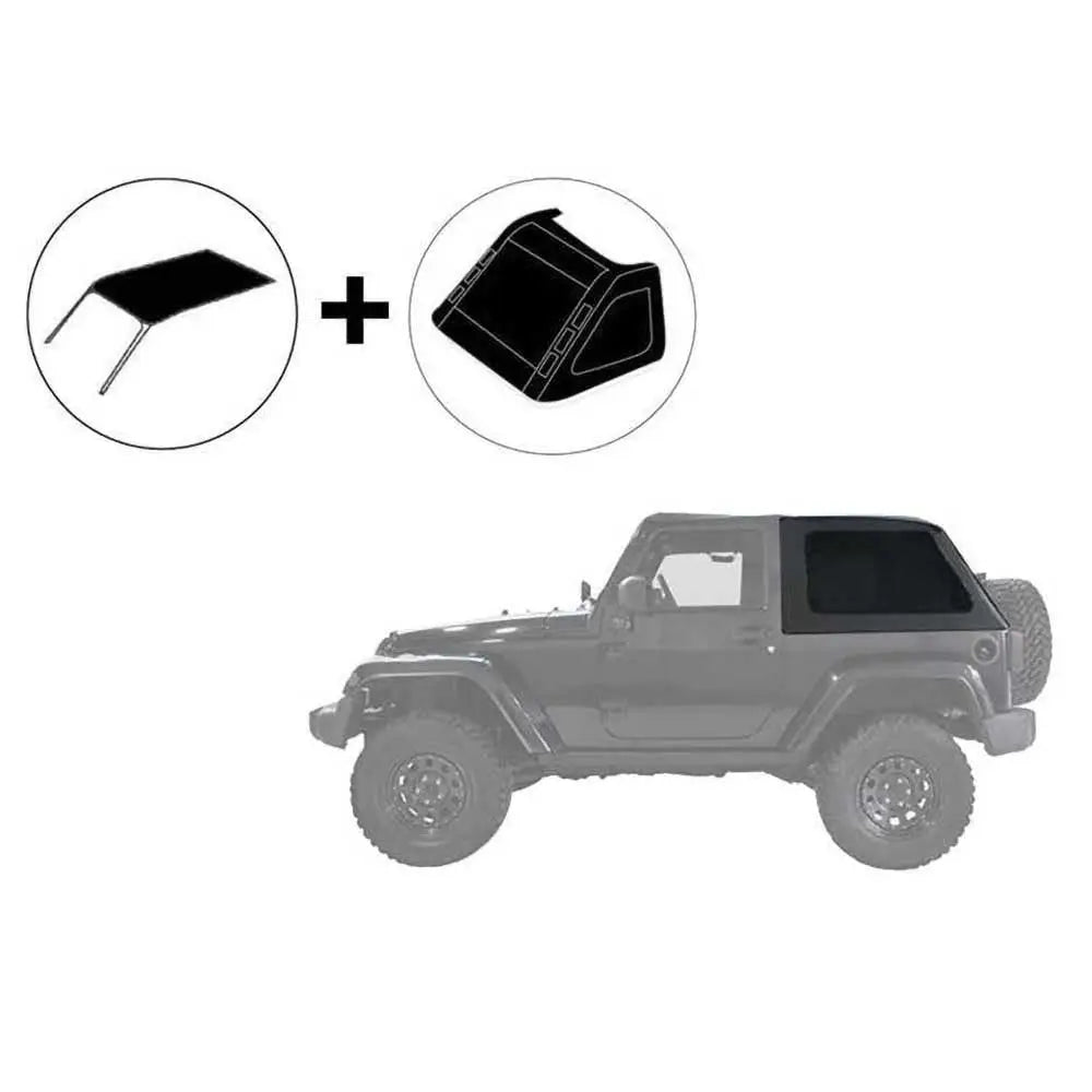 Jeep Wrangler Jl 2 d 18- Mykt Topp uten Ramme av Fastback-typen med Black Diamond Suntop
