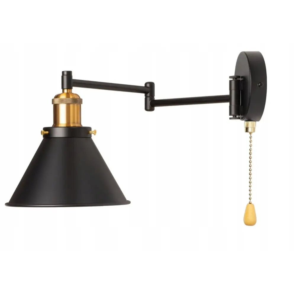 Justerbar Vegglampe med Uttrekkbar Kjede i Antikk Messing