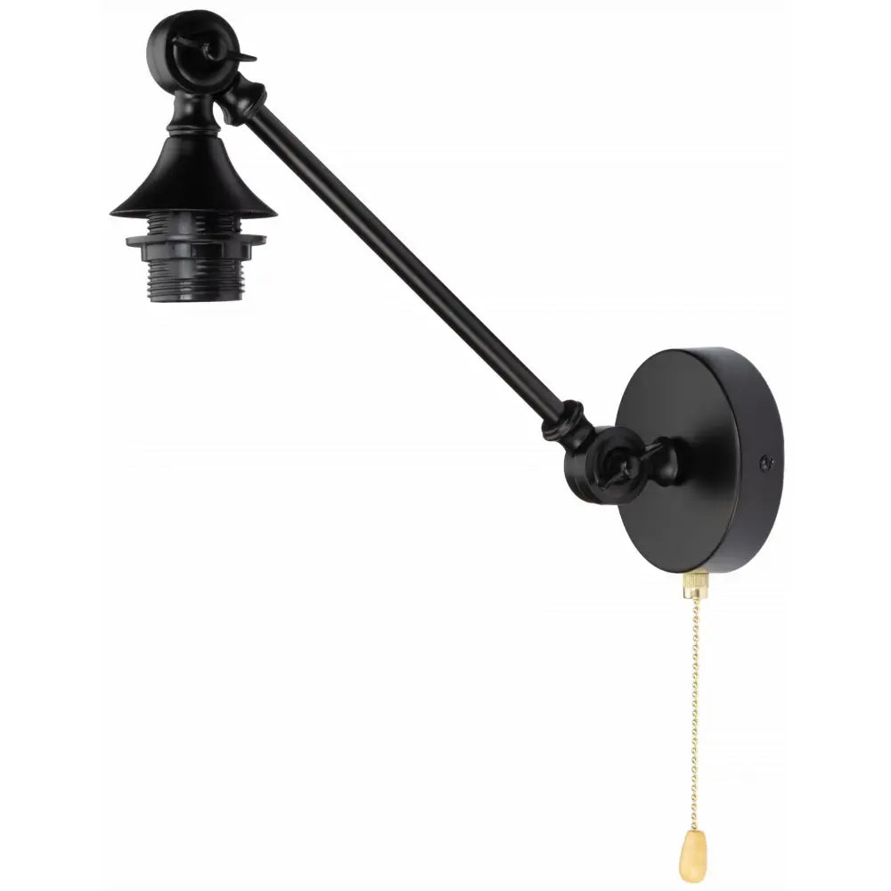 Justervbar Vegglampe i Rustikk Metall Svart med Kjede E27