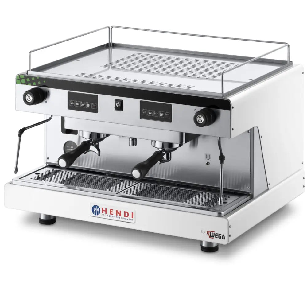 Kaffemaskin med Kokekolbe Top Line av Wega 2-gruppe Elektronisk Hvit 3.7 Kw