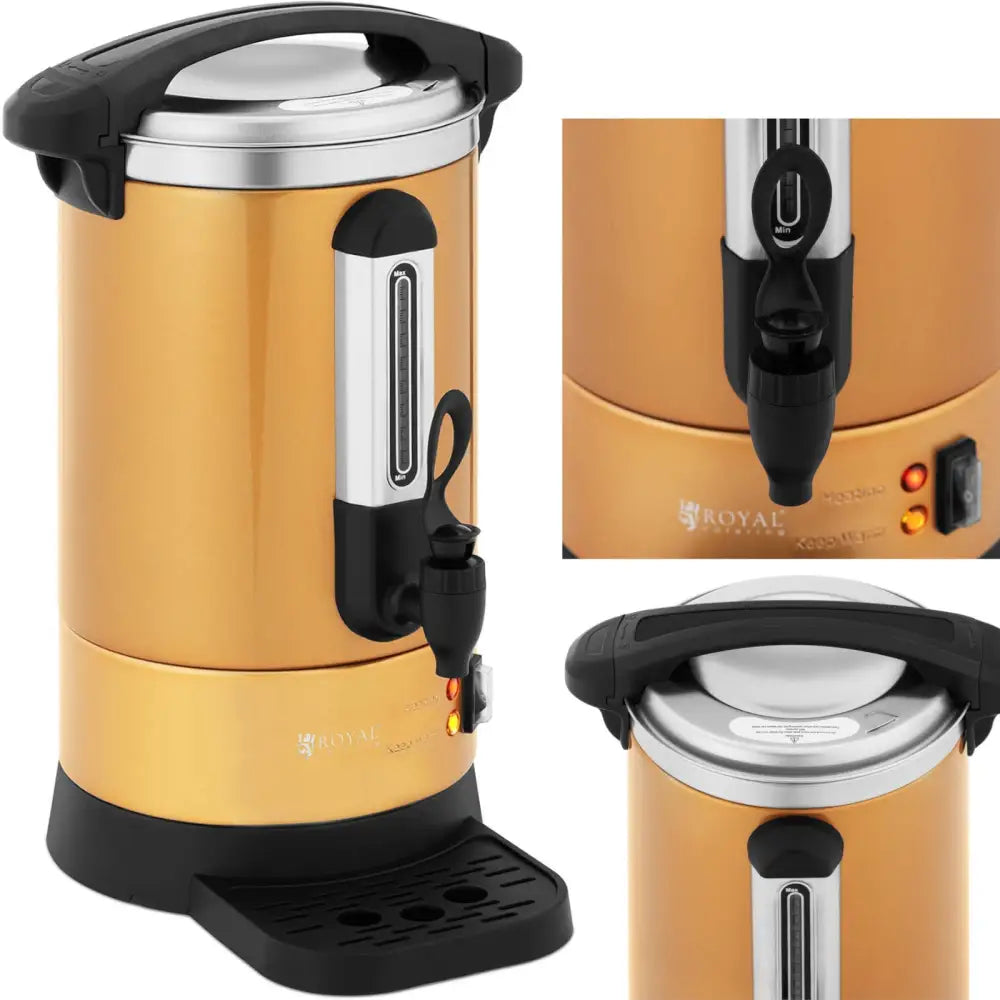 Kaffetrakter Tekanne med Tappekran og Dryppebrett 6 l 950 w Gull