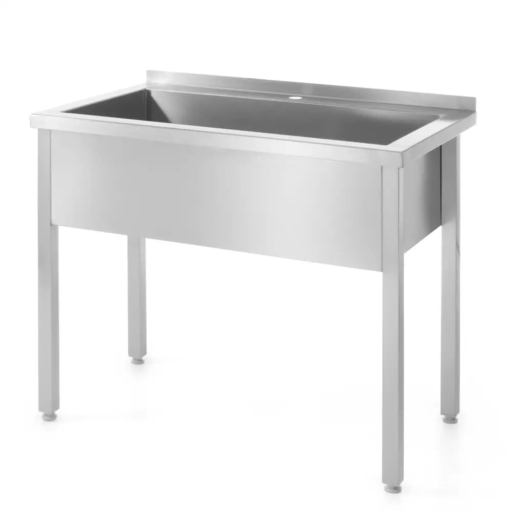 Kjøkkenbord med Enkeltkammer Vask 80x60cm i Rustfritt Stål - Hendi 811825