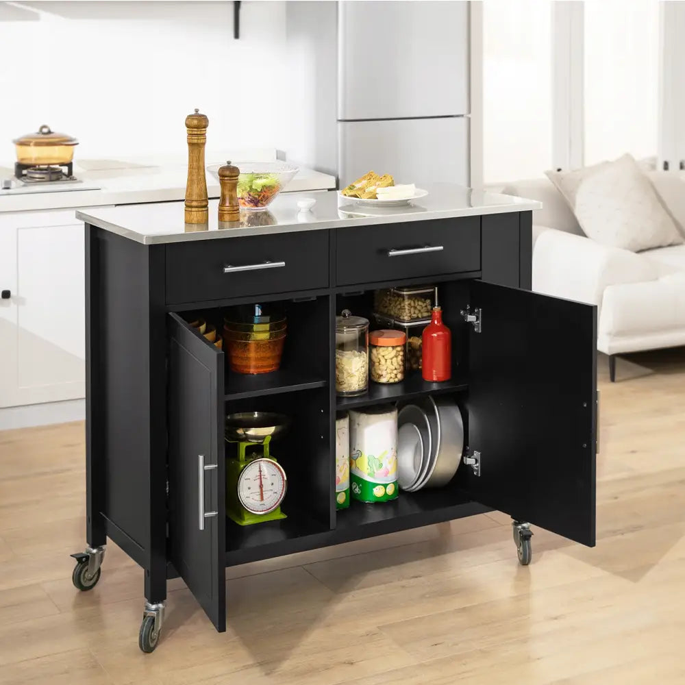 Kjøkkenøy Skjenk Hylle Spice Rack på Hjul Fkw108-sch