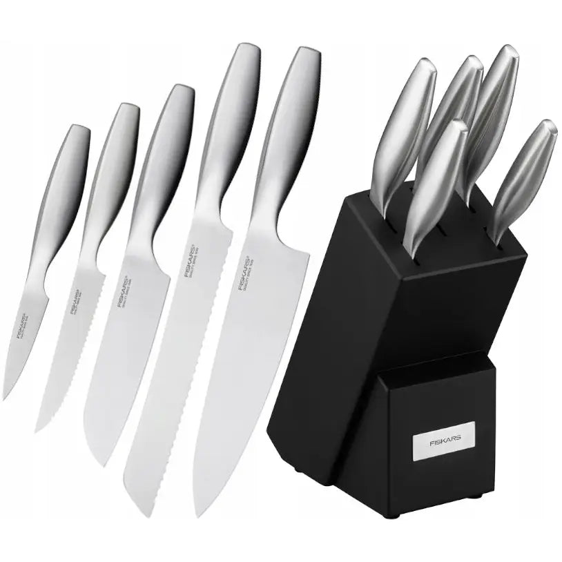 Knivsett i Blokk Fiskars All Steel 5 Rustfrie Kniver