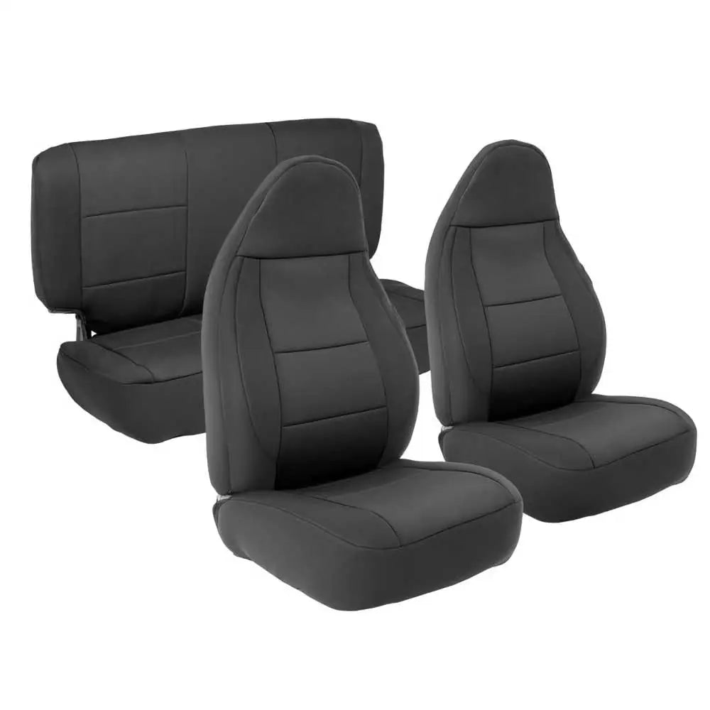 Komplett Setetrekk i Neopren - Svart Sider/svart Midtparti Smittybilt - Jeep Wrangler Jk 2 d 07-18