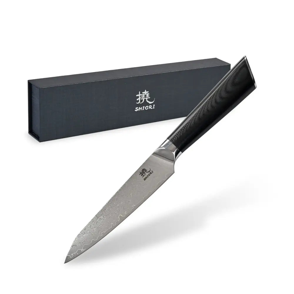 Kutt Kniv for Små og Mellomstore Produkter Shiori 撓 Hiashi Murō Damascus Stål
