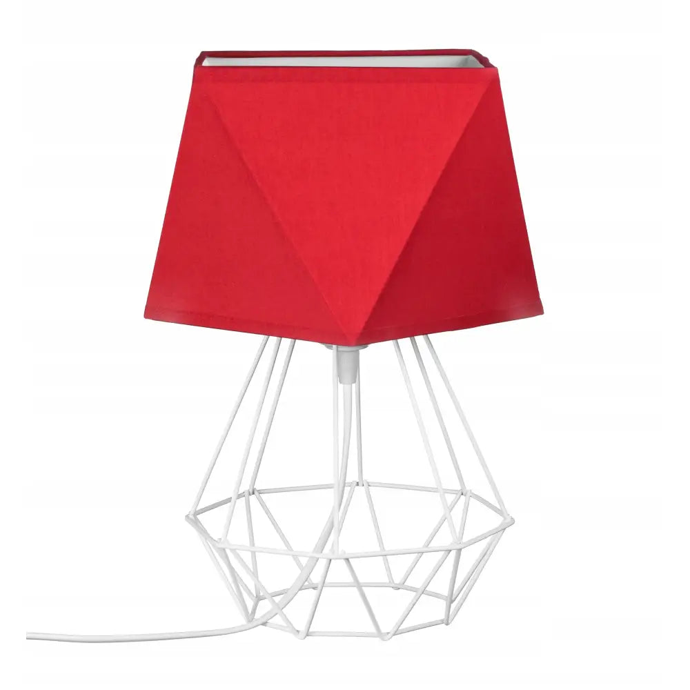 Loft b Nattlampe med Diamantkurv Skjermdesign i Hvit og Rød