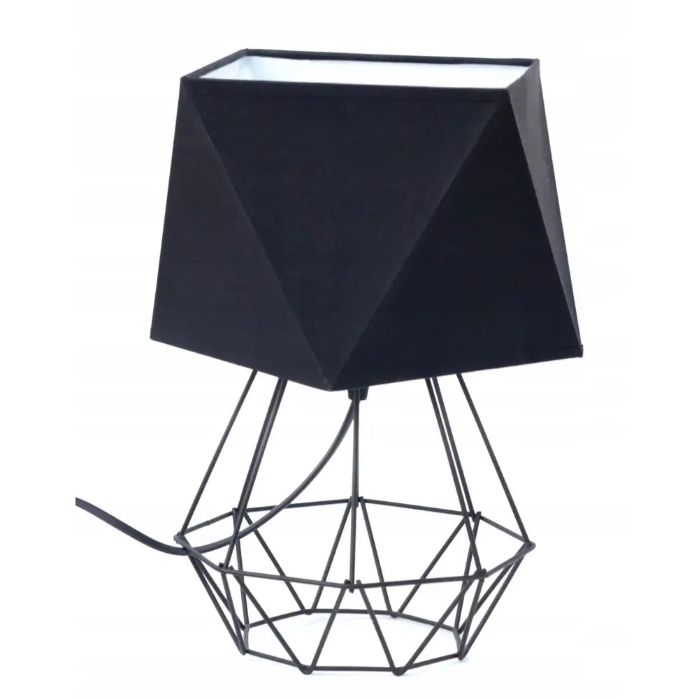 Loft Nattlampe med Diamantkurv Skjerm i Svart Metallnett