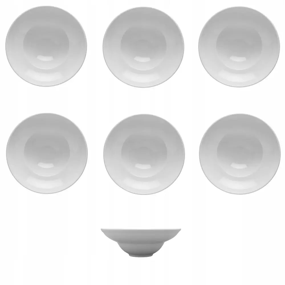 Lubiana Kaszub Sett med 6 Dype Tallerkener for Pasta Salat 26 Cm Hvit