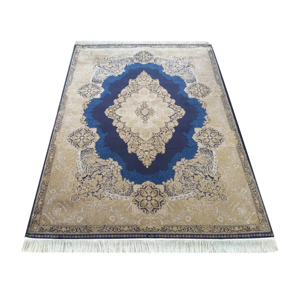 Luksuriøs Qum Silk Tepelig Navy 200x300 Cm Marineblå