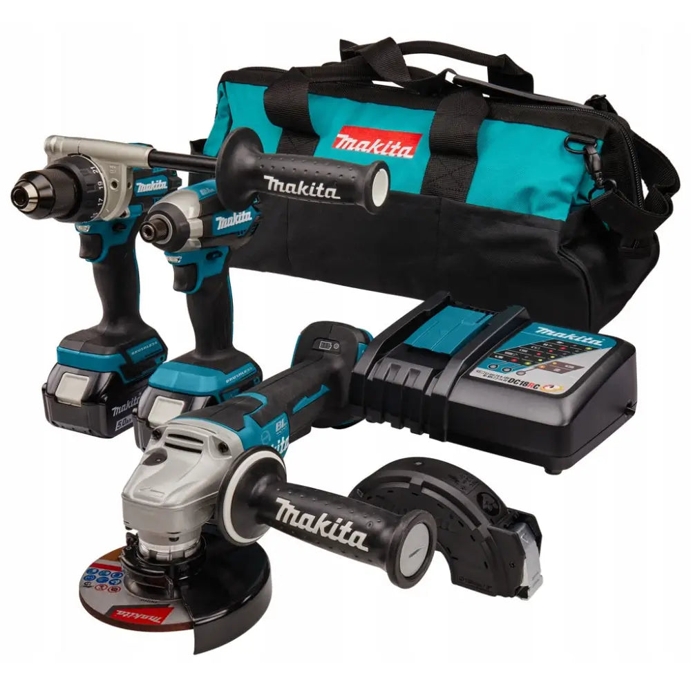 Makita Dlx3156 18v Vinkelsliper Skrutrekker Bor Batteri