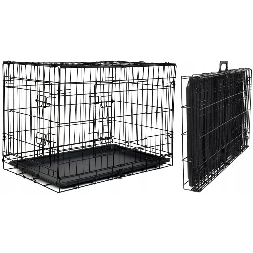Metallbur Hundegård Transportbur for Hund Katt Kjæledyr Størrelse l 775x485x555
