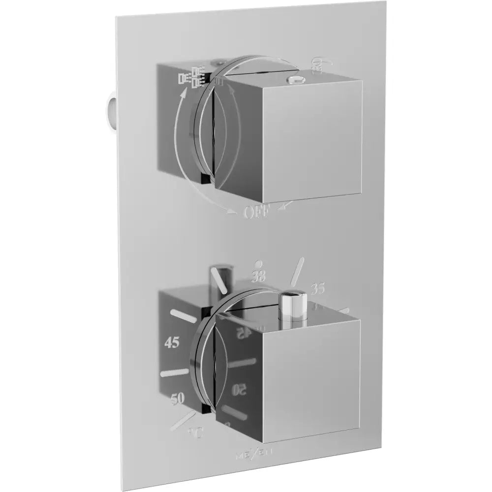 Mexen Cube Termostatisk Bade- og Dusjbatteri med 2 Utganger Krom - 77502-.
