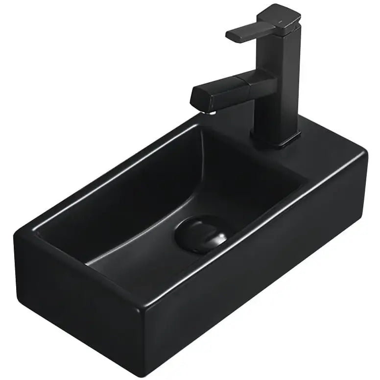 Mexen Inez Bordmontert Vask Venstre 40x20 Cm Matt Sort - 21484085l