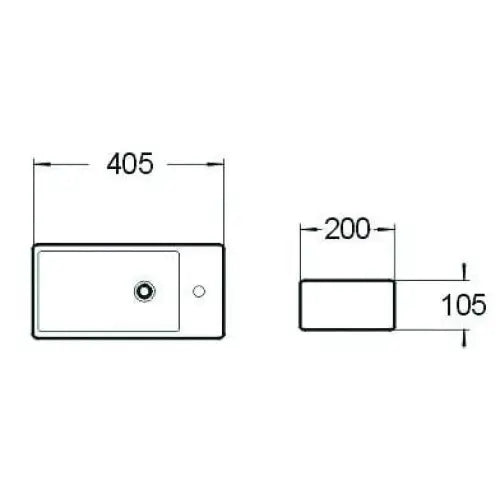 Mexen Inez Bordmontert Vask Venstre 40x20 Cm Matt Sort - 21484085l