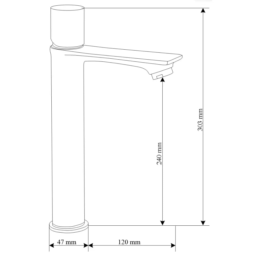 Mexen Royo One Høy Servantbatteri Krom/svart - 72211-