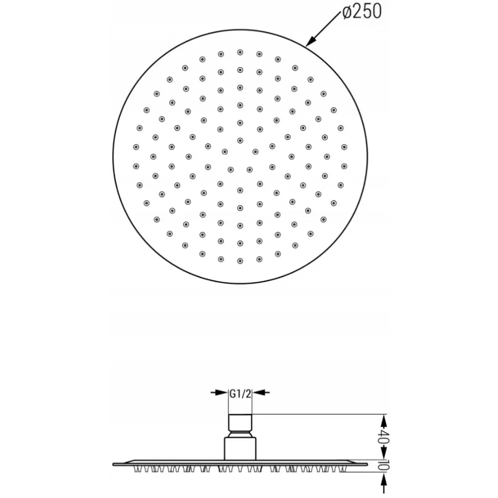 Mexen Slim Dusjhode 25 Cm med Dusjarm Svart - 79225211