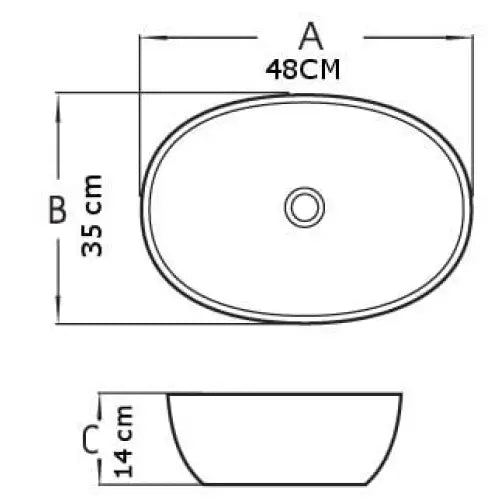 Mexen Viki Servant for Montering på Benkeplate 48x35 Cm Lys Grå Matt