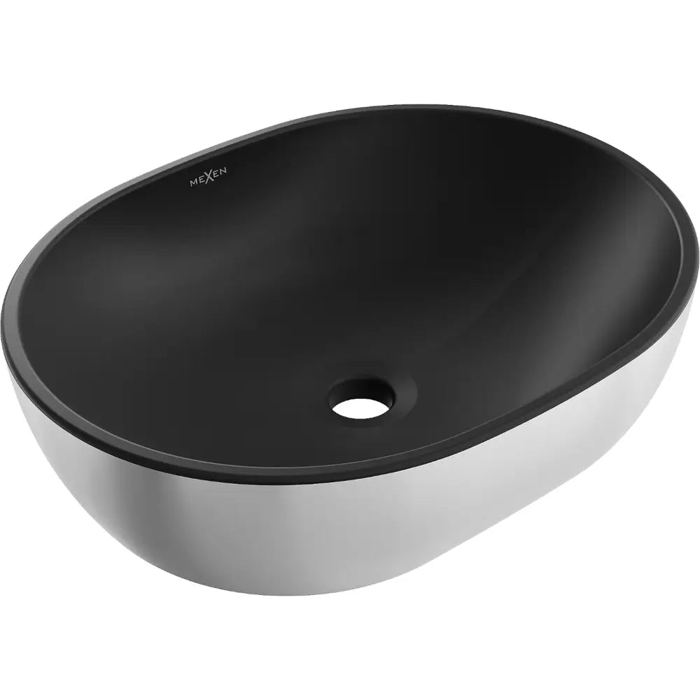 Mexen Viki Servant for Montering på Benkeplate 48x35 Cm Matt Svart/sølv