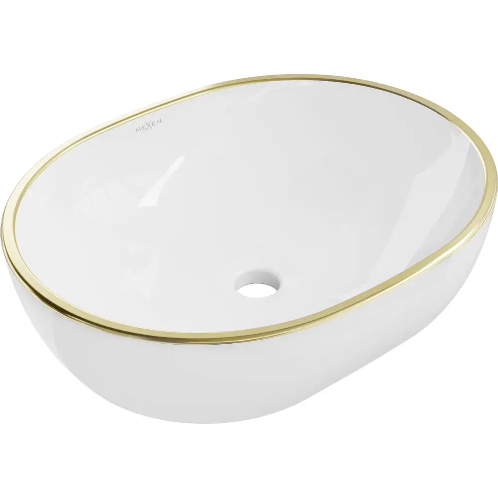 Mexen Viki Servant for Plassering på Benkeplate 48x35 Cm Hvit/gull Kant