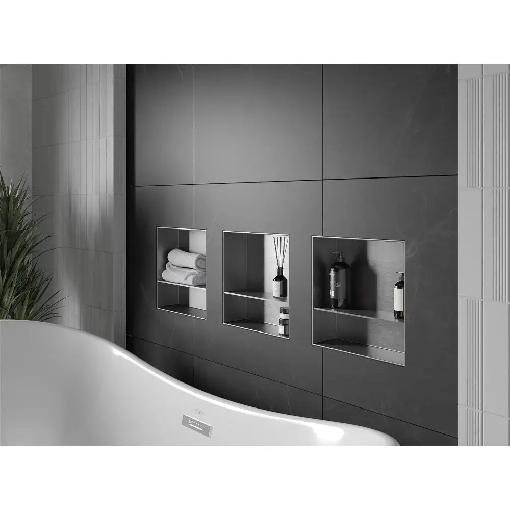 Mexen X-wall-nr Nisjehylle uten Flens med Hylle 30x30 Cm Rustfritt Stål - 1911303010s