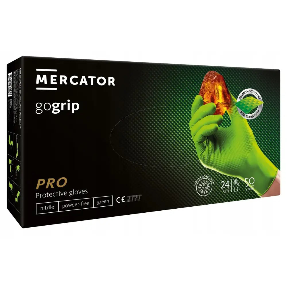 Nitrilhansker Mercator Gogrip Grønne Svært Sterke Størrelse l Gogripgreen 50 Stk