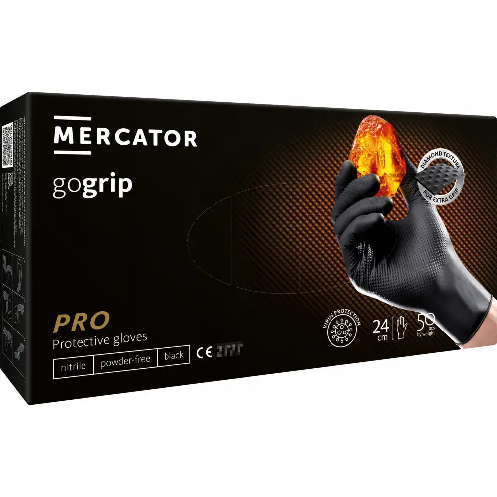 Nitrilhansker Mercator Gogrip Svart Str. m 50 Stk Gogrip.