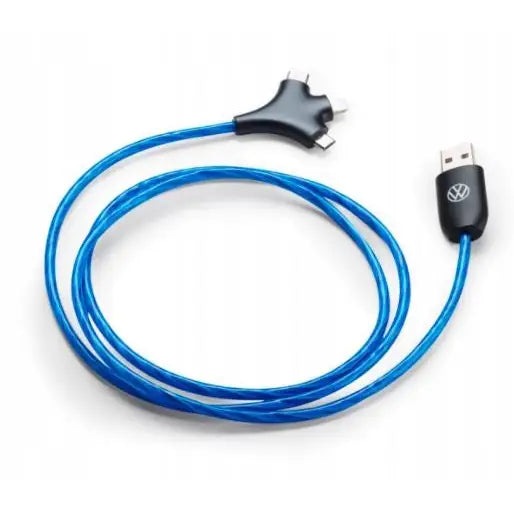 Original Vw Usb-a-kabel til Apple/micro/usb-c som Lyser