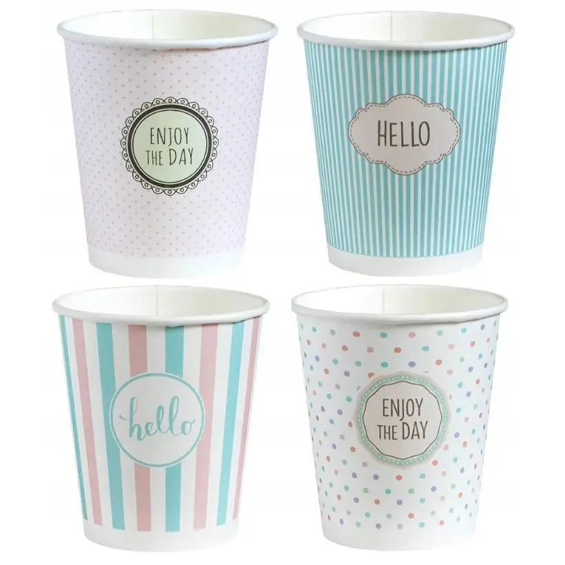 Papirkopper for Kaffe og Te Pasteller Dyremerke 250ml 10x100stk