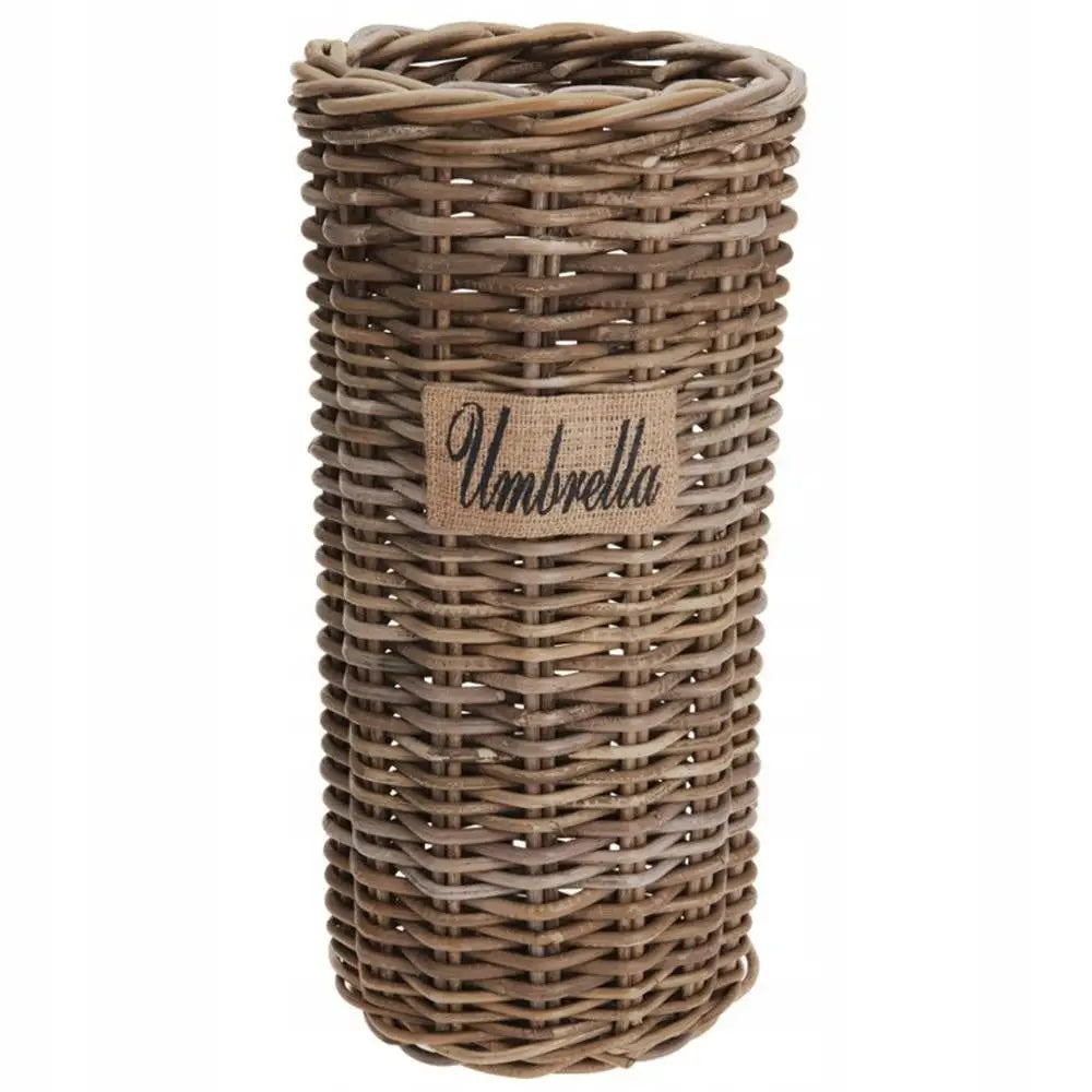 Parasollstativ med Kurv for Paraplyer i Flettet Rattan Boho 49cm