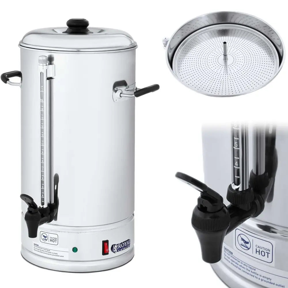 Perkolator Brygger for Kaffe og Te av Rustfritt Stål 1500w 15l