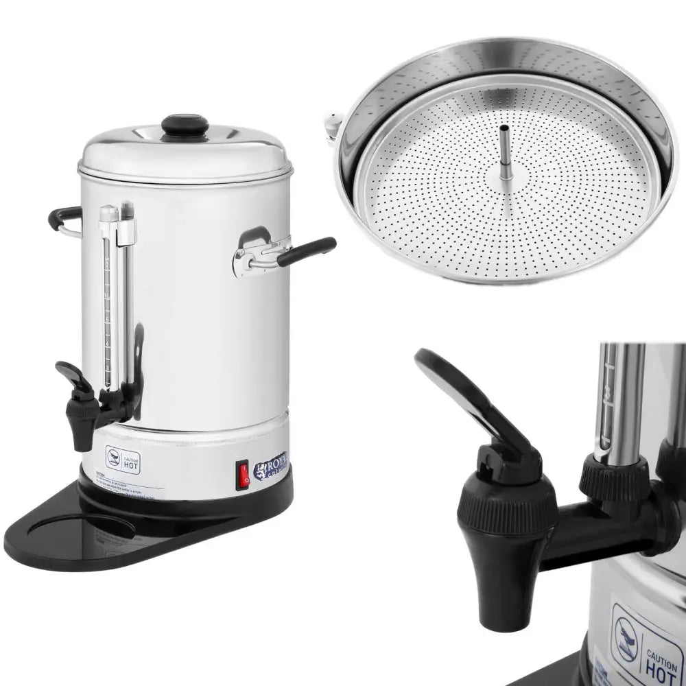 Perkolator Brygger for Kaffe og Te i Rustfritt Stål 1150w 6l