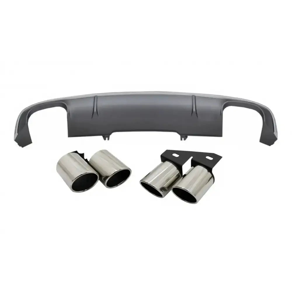 Rear Bumper Diffuser With Exhaust Muffler Tips Tail Pipes Suitable for Audi A4 B9 8w Sedan Avant S-line (2016-2018) S4